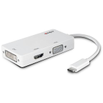 Lindy - Adattatore video esterno - VL100 - USB-C 3.1 - DVI, HDMI, VGA - bianco